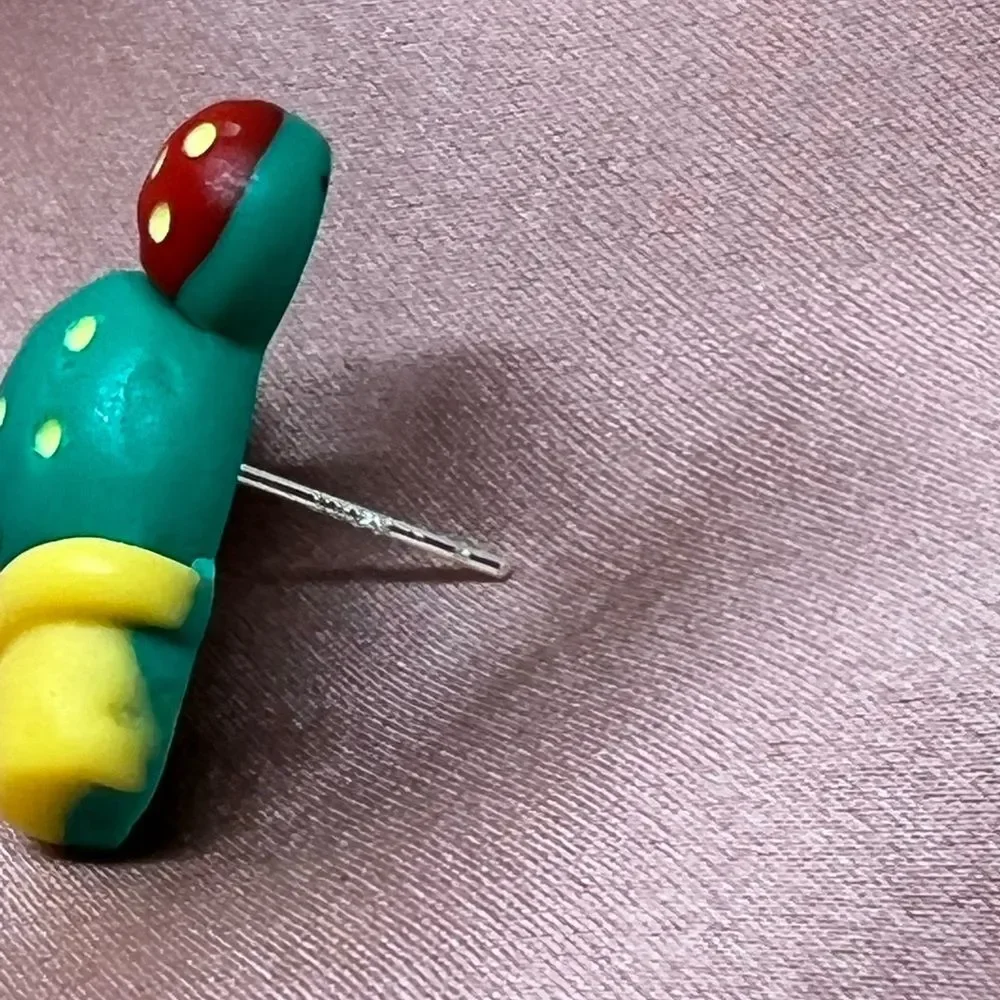 NWT Dinosaur Cactus 925 Silver Hypoallergenic Earring
